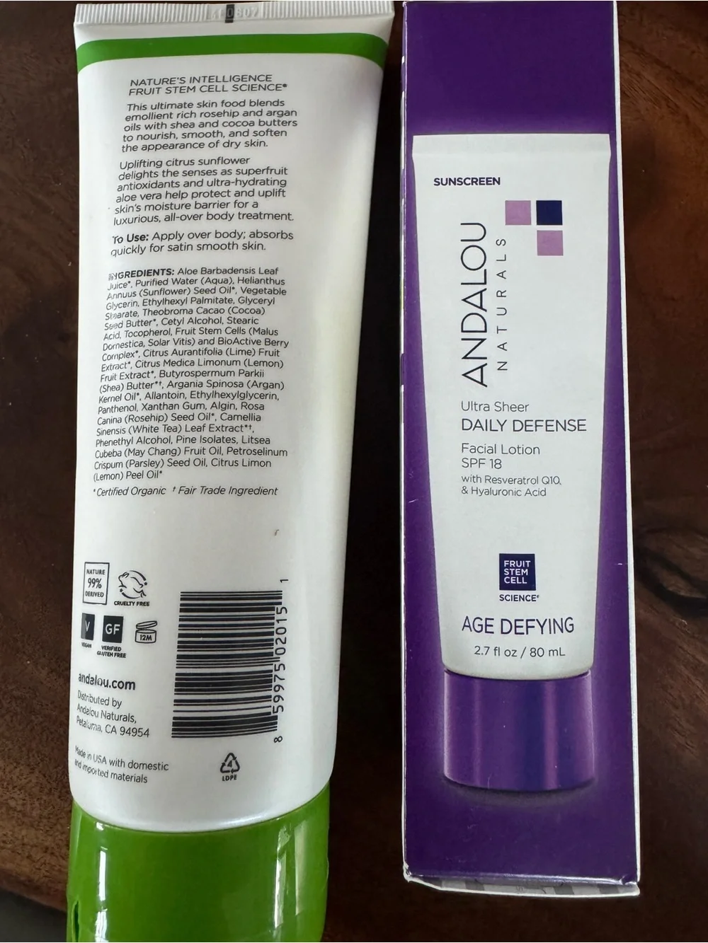 Andalou Naturals Citrus Sunflower Body Lotion + Daily Defense SPF 18 Face Lotion